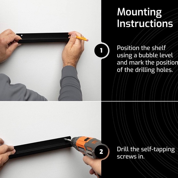 LP Vinyl Favorite Record Wall Mounted Display Shelf Decor (1 Pack, Black Satin) - Picture 7 of 8